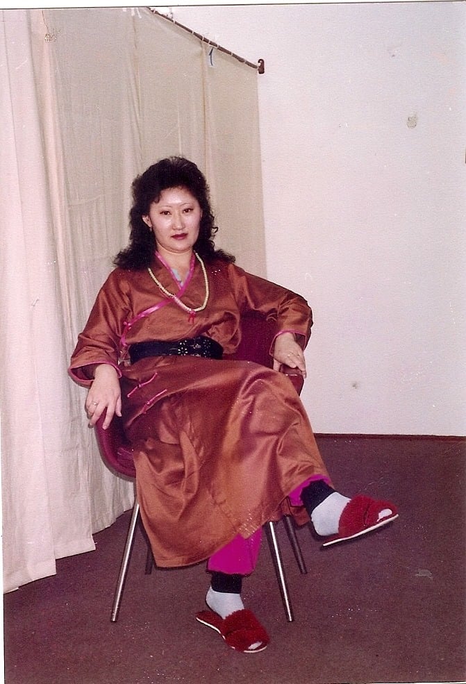 Tungalag in traditional Mongolian deel