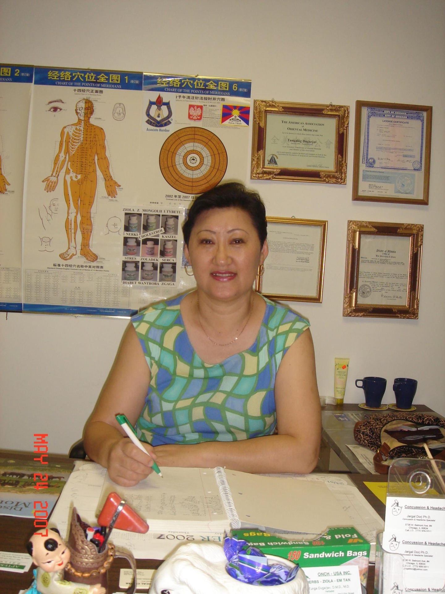 Tungalag at her ONCH-USA office in Chicago